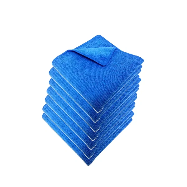 Набор двусторонних салфеток из микрофибры для уборки авто и дома, 35х75см, плотность 420 гр/м.кв, 7 штук, синие