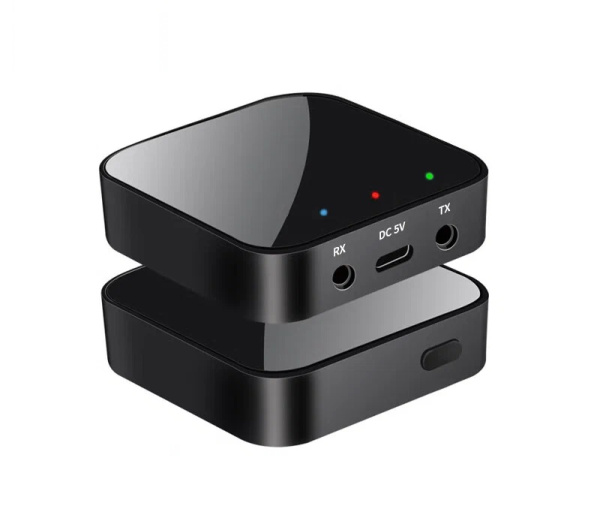 Беспроводной аудио адаптер Bluetooth v5.3 RX/TX приемник-передатчик T38, черный