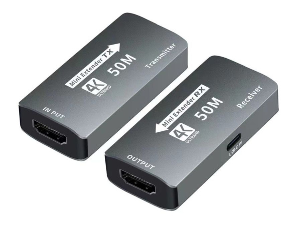 Удлинитель сигнала HDMI UltraHD 4К по витой паре RJ45 (LAN) до 50м MINI, комплект