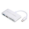 Адаптер - переходник USB3.1 Type-C - USB2.0 - USB3.0 - картридер TF/SD, серебро