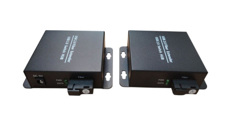 Удлинитель USB2.0 1х4 по оптическому SC кабелю до 20км, комплект, черный