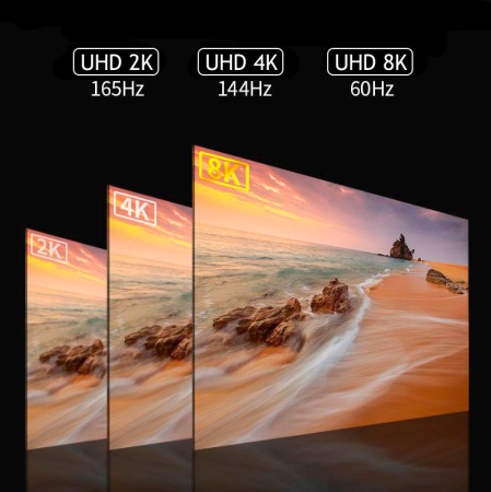 Кабель DisplayPort v1.4 (DP1.4) - 8K 60Гц / 4K 144Гц / 2K 165Гц, поддержка HDR, 32.4 Гбит/с, 5 метров, в оплетке, серый