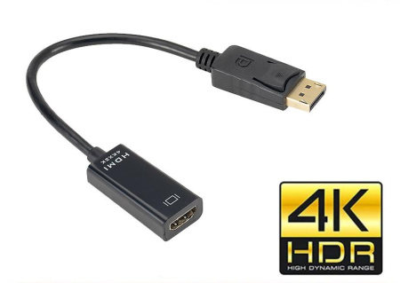 Адаптер - переходник DisplayPort - HDMI 4K, черный