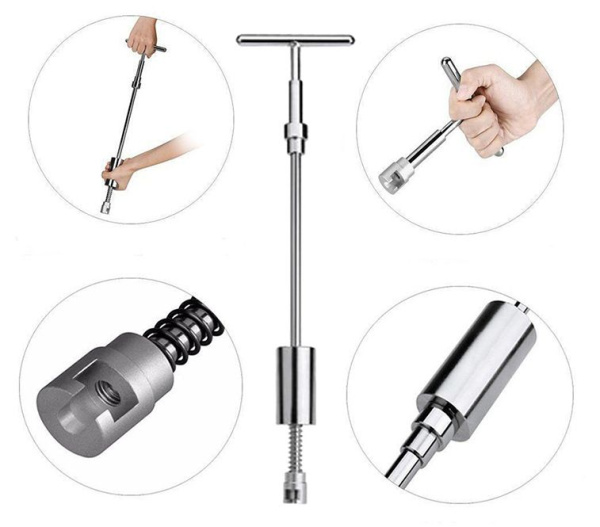 Обратный молоток - инструмент для беспокрасочного удаления и вытягивания вмятин на кузове автомобиля, набор со сменными насадками, 40 предметов