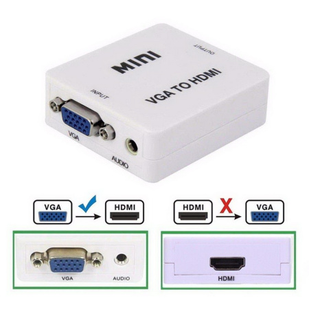 Адаптер - переходник VGA на HDMI, белый
