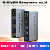 Адаптер - KVM-переключатель 2×2 HDMI v2.1 – 8K 60Гц / 4K 240 Гц, USB3.0, HDR, алюминий