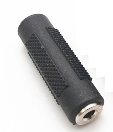 Соединитель кабелей jack 3.5мм - jack 3.5мм, мама-мама, черный