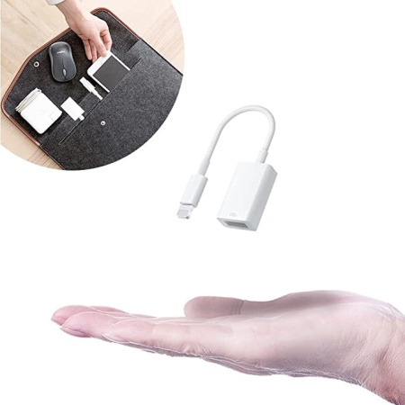 Адаптер - переходник OTG Lightning - USB3.0, ver.02, белый