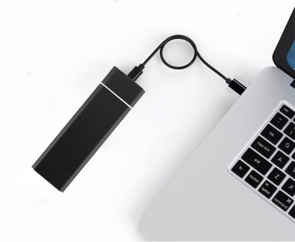 Внешний корпус - бокс для жесткого диска SSD M.2 NVME - USB-C/USB-A, алюминий, черный