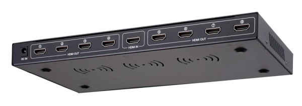 Адаптер - разветвитель - сплиттер 1×8 HDMI, FullHD 1080p 3D, ver.02, активный, черный