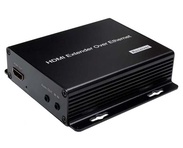 Приемник - KVM IP-удлинитель HDMI USB по витой паре RJ45 UTP (LAN) до 200 метров UltraHD 4K, поддержка IP, черный