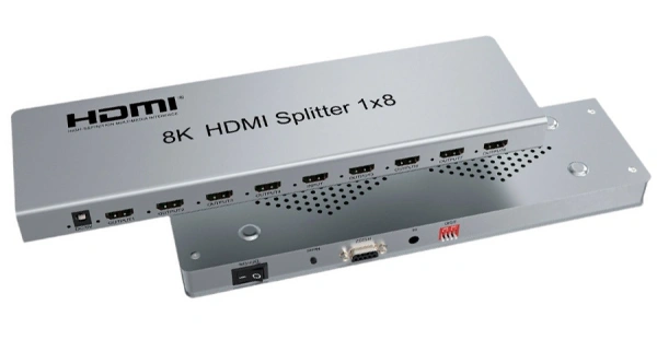Cплиттер - разветвитель 1×8 HDMI UltraHD 8K 60Гц / 4K 120Гц, до 40 Гбит/c, поддержка HDCP2.3 / EDID / RS232