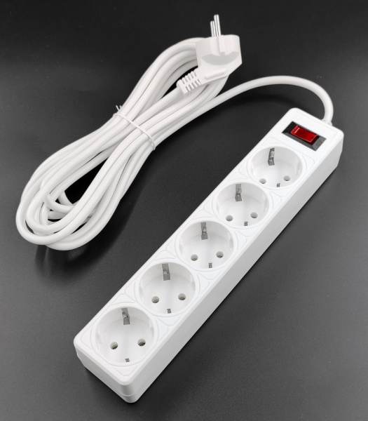 Сетевой фильтр 5bites GARDA SP5W-530 5S, 3х0.75мм2, 3м, белый