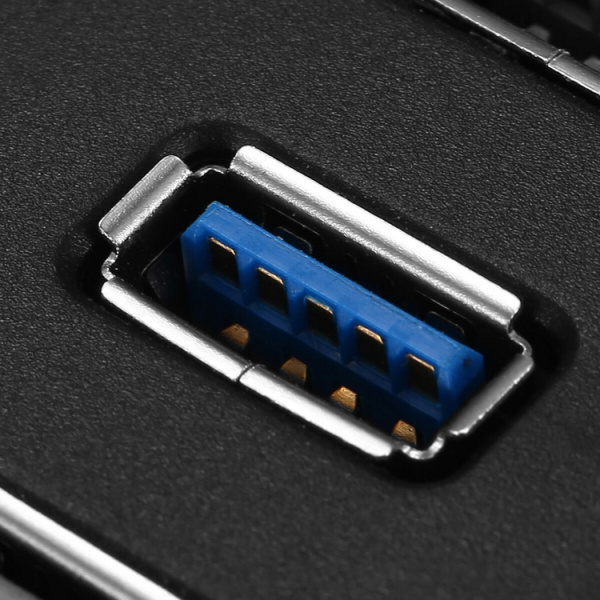 Адаптер - переходник - хаб USB3.0 - 3x USB3.0 - RJ45 (LAN) до 1000 Мбит/с, черный