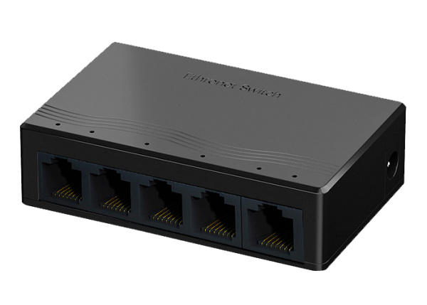 Сетевой хаб - коммутатор LAN - разветвитель RJ45 на 5 портов 10/100 Мбит/с, черный