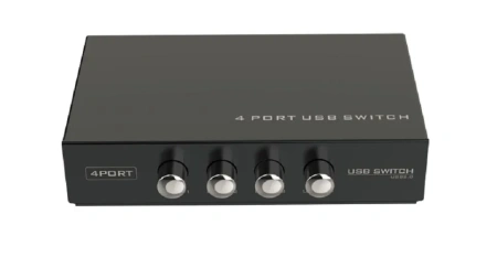 Адаптер - переключатель - свитч USB-B - USB2.0 для подключения принтера или сканера к четырем ноутбукам или компьютерам, mod MT-1A4B-CF, черный