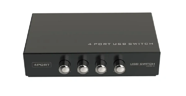 Адаптер - переключатель - свитч USB-B - USB2.0 для подключения принтера или сканера к четырем ноутбукам или компьютерам, mod MT-1A4B-CF, черный