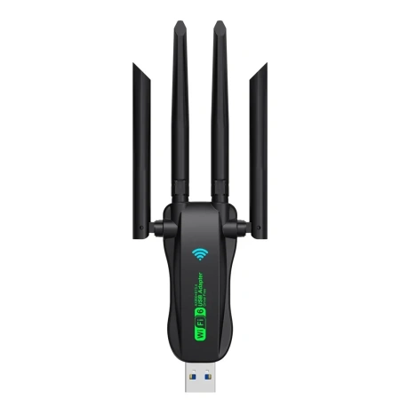 Адаптер - беспроводной приемник USB3.0 Wi-Fi6 + Bluetooth 5.4, до 900 Мбит/с, 4 антенны, двухдиапазонный - 2.4GHz/5.8GHz  (Free Driver)
