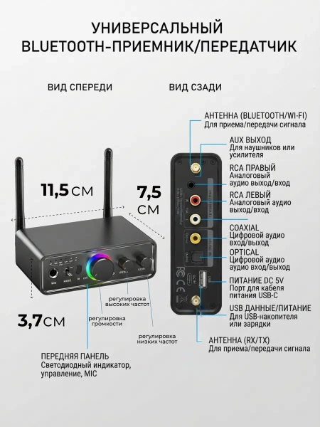 Караоке-система Аудио адаптер Hi-Fi M18, беспроводной микрофон SM-54, комплект: 4 микрофона + приемник