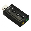 Звуковой адаптер - внешняя звуковая карта USB 3D 2.1/7.1-канальная, кнопки, черный