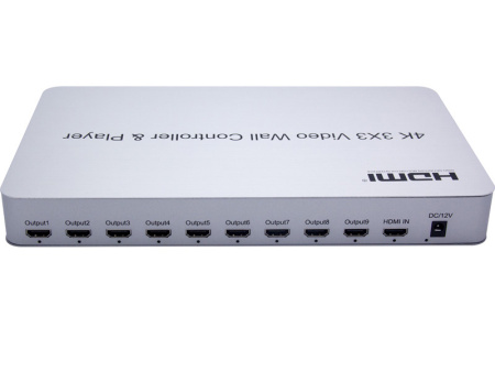 Контроллер видеостены HDMI 4K на 9 экранов 3x3