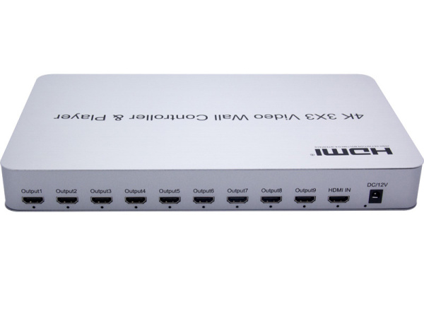 Контроллер видеостены HDMI 4K на 9 экранов 3x3