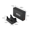 Настольное зарядное устройство - зарядная станция на 6 портов 200W USB-C / USB mod. 1006P200WB, быстрая зарядка, пластик, черный