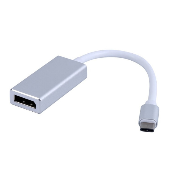 Адаптер - переходник USB3.1 Type-C - DisplayPort, серебро