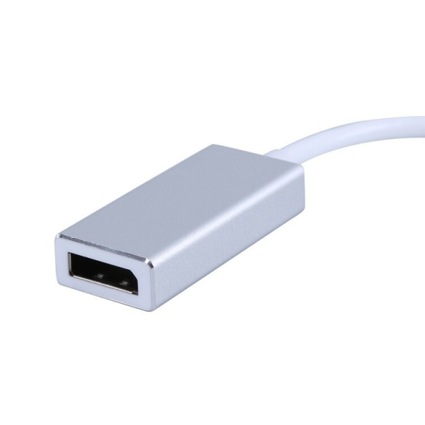 Адаптер - переходник USB3.1 Type-C - DisplayPort, серебро