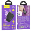 Зарядное устройство сетевое - блок питания HOCO N38, USB Type-C PD20W + USB QC3.0, черный