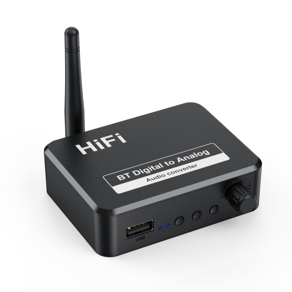 Аудио адаптер Hi-Fi B35 Bluetooth v5.1 приемник (RX) - оптика (Toslink/SPDIF) / RCA / AUX 3.5мм / USB, регулировка звука