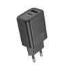 Зарядное устройство сетевое - блок питания HOCO N61, USB Type-C PD20W + USB QC3.0, черный