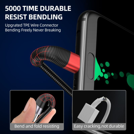 Зарядный USB дата кабель USLION DESIGN MicroUSB для быстрой зарядки, 2.4A, 1м, черный