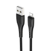 Зарядный USB дата кабель BOROFONE BX37 Lightning, 2.4A, 1м, черный