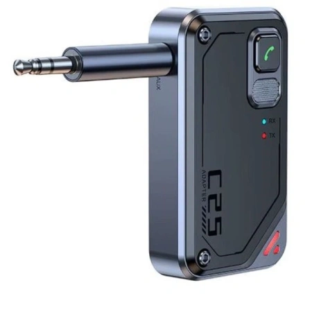 Аудио адаптер C25 приемник-передатчик (TX/RX) Bluetooth v5.3 - AUX 3.5мм, для дома и автомобиля, громкая связь (handsfree)