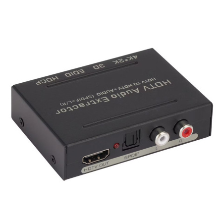 Адаптер - HDMI аудио экстрактор 4K  - оптика (Toslink/SPDIF) - jack 3.5mm (AUX), черный