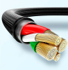 Универсальный зарядный кабель 3-в-1 USB Type-C - Lightning - MicroUSB, 5А, 1.2 метра, черный