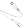 Зарядный USB дата кабель HOCO X40 MicroUSB, 2.4A, 1м, плоский, белый
