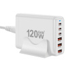 Настольное зарядное устройство - зарядная станция на 6 портов 120W USB-C / USB mod. 1006P120WW, быстрая зарядка, пластик, белый