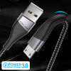 Зарядный USB дата кабель USLION DESIGN MicroUSB для быстрой зарядки, 2.4A, 1м, черный