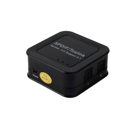 Цифровой аудио разветвитель - сплиттер 1x3 оптический (Toslink/SPDIF) MINI, черный