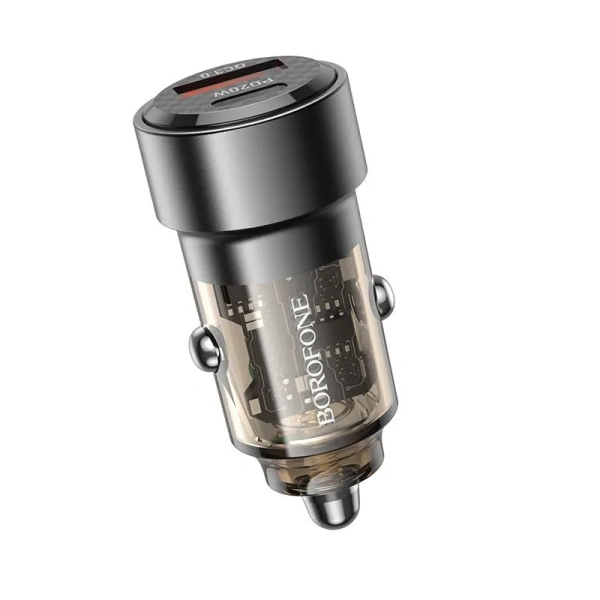 Автомобильное зарядное устройство USB BOROFONE BZ20, 1 USB QC3.0 + 1 USB Type-C PD38W, черный