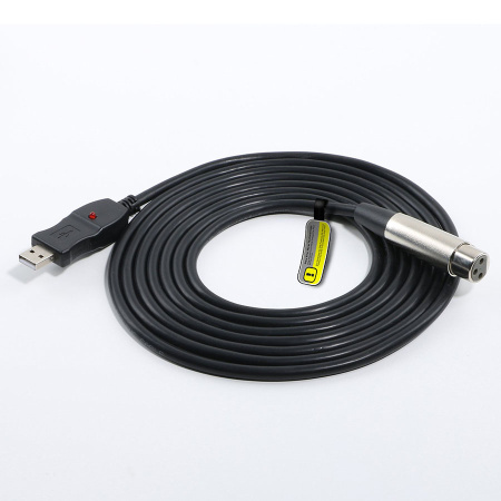 Цифровой кабель USB2.0 - XLR для микрофона с звуковой картой, 3 метра, черный