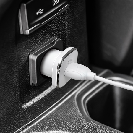 Автомобильное зарядное устройство USB BOROFONE BZ12A, 1 USB QC3.0, белый