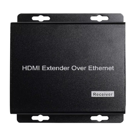 Приемник - удлинитель сигнала HDMI по витой паре RJ45 (LAN) до 200 метров UltraHD 4K, поддержка IP, черный