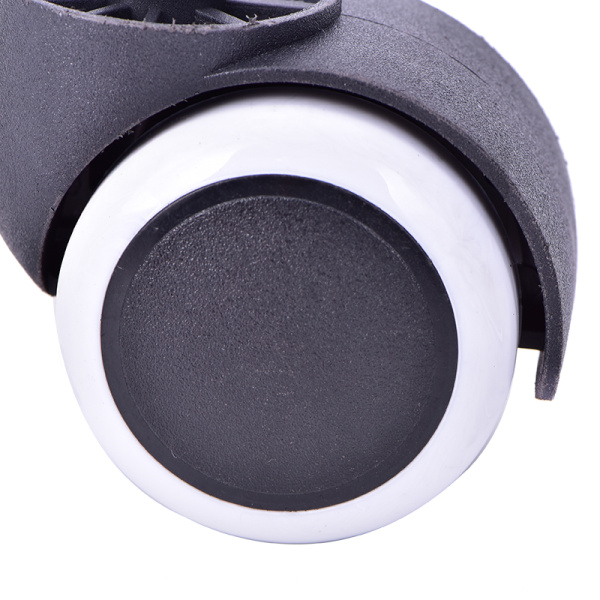 Мебельные прорезиненные колеса (Комплект 5шт.) для кресла на резьбе M10 (10*15 мм) / полиуретановые ролики для офисного стула, белый