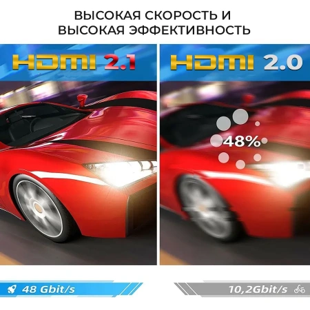 Кабель HDMI v2.1 Premium UltraHD 8K 120Гц, 48 Гбит/с, папа-папа, 10 метров, черный