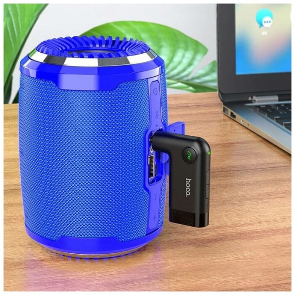 Автомобильный беспроводной AUX Bluetooth адаптер HOCO E53, черный