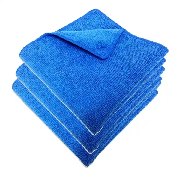 Набор двусторонних салфеток из микрофибры для уборки авто и дома, 40х40см, плотность 420 гр/м.кв, 3 штуки, синие