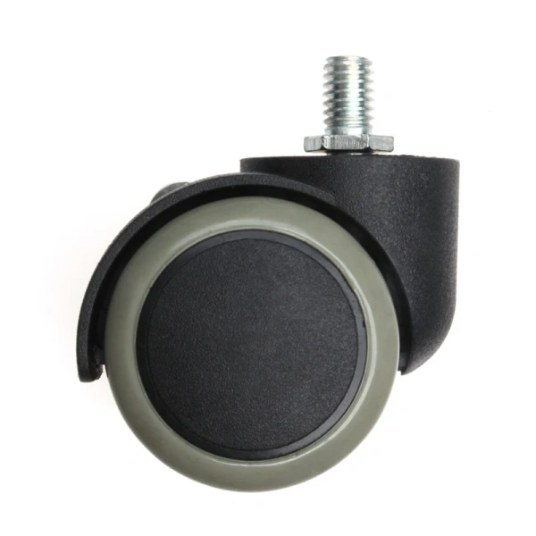 Мебельные прорезиненные колеса (Комплект 5шт.) для кресла на резьбе M10 (10*15 мм) / полиуретановые ролики для офисного стула